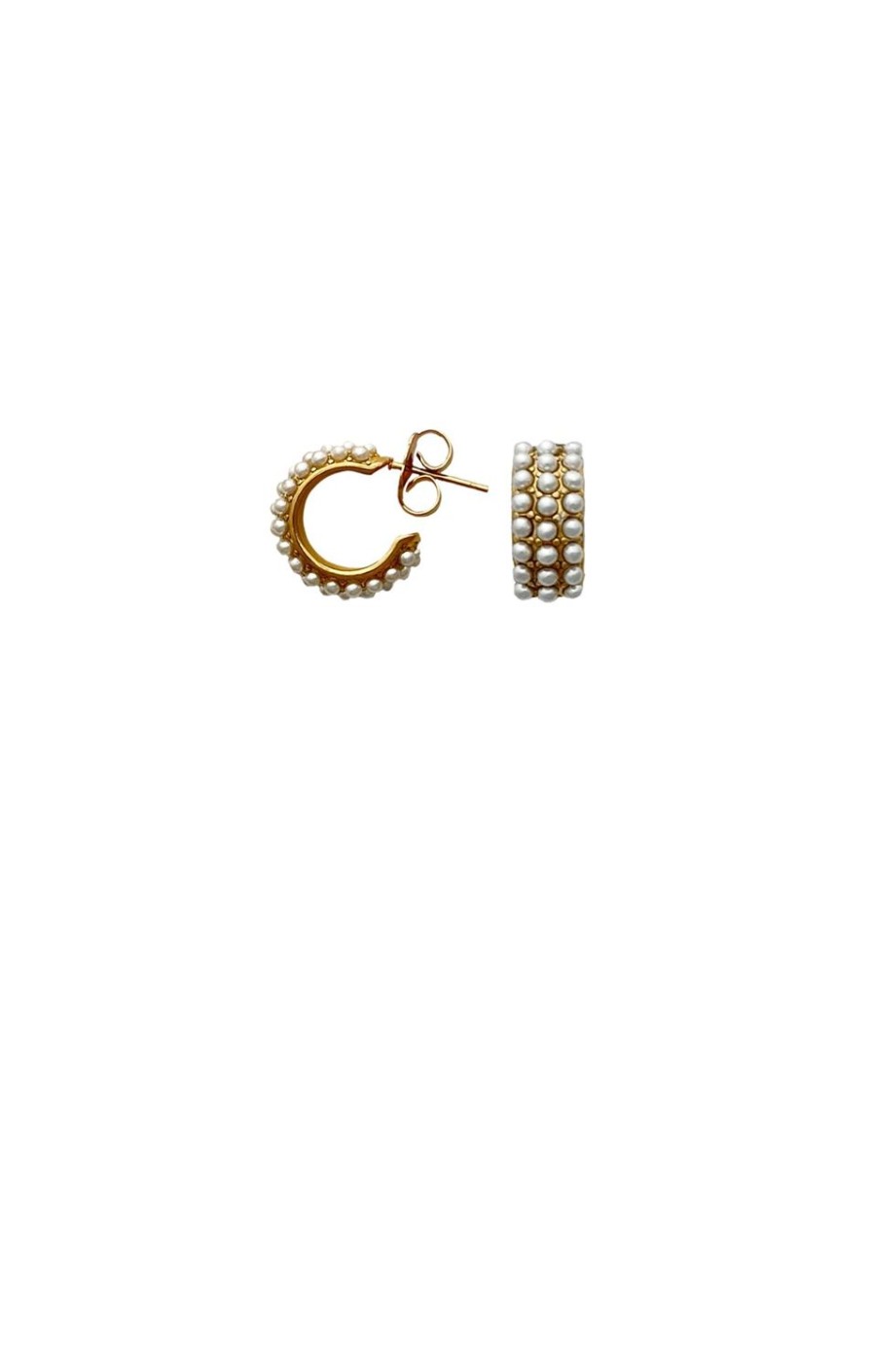 Sacha Drake Earrings | Quincy Pearl Mini Hooops