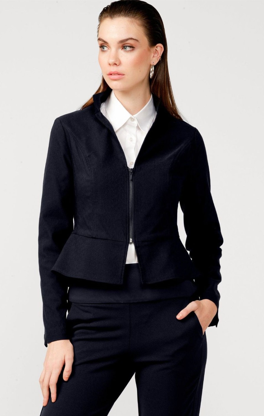 Sacha Drake Jackets | Front Zip Peplum Jacket