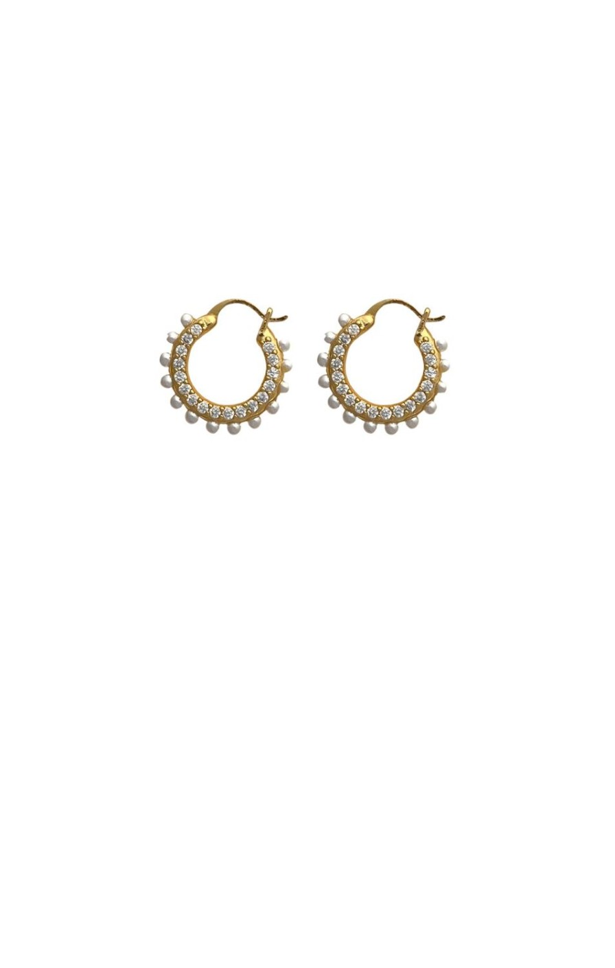 Sacha Drake Earrings | Maddie Mini Pearl Hoops