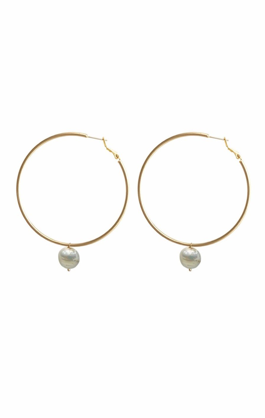 Sacha Drake Earrings | Baroque Pearl Statement Hoops