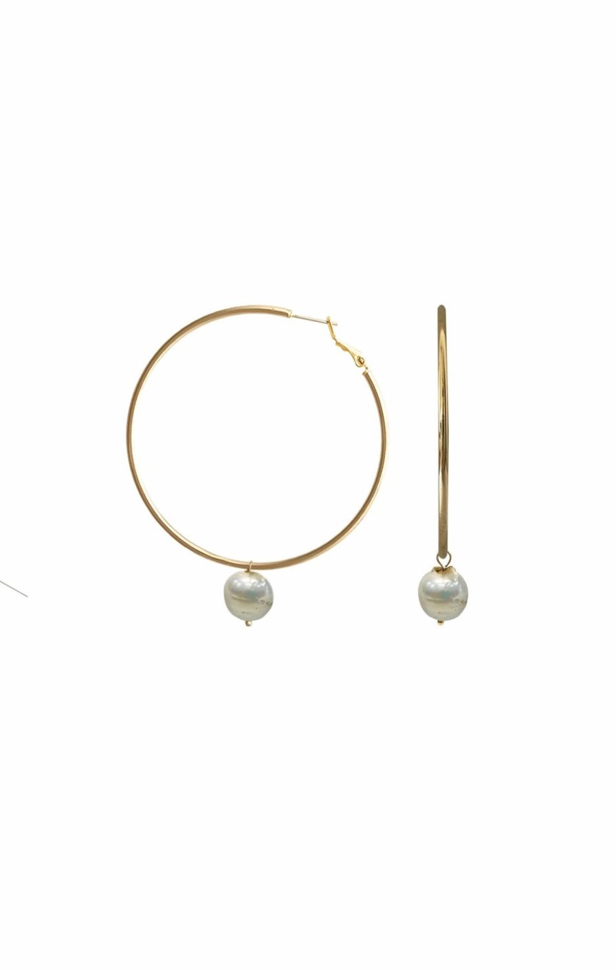 Sacha Drake Earrings | Baroque Pearl Statement Hoops