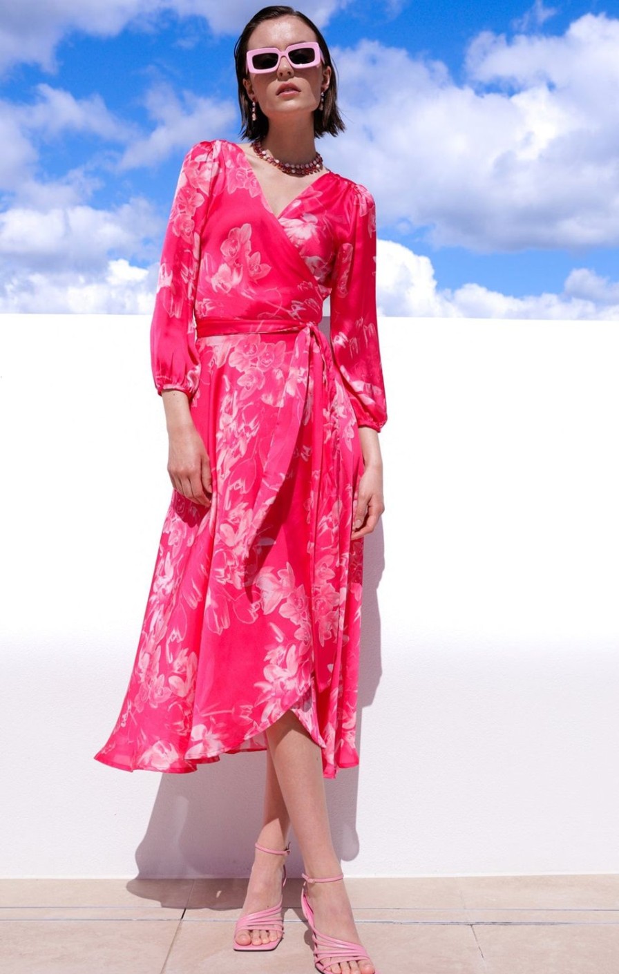 Sacha Drake Wedding Guest | Lotus Flower Wrap Dress