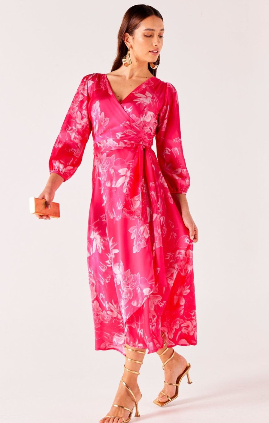 Sacha Drake Wedding Guest | Lotus Flower Wrap Dress