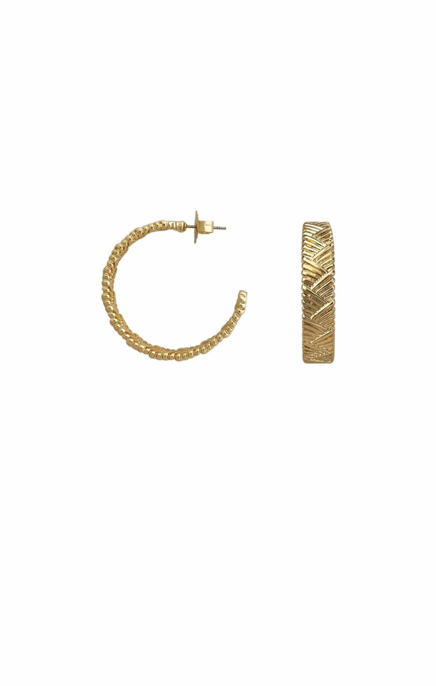 Sacha Drake Earrings | Herringbone Event Hoops