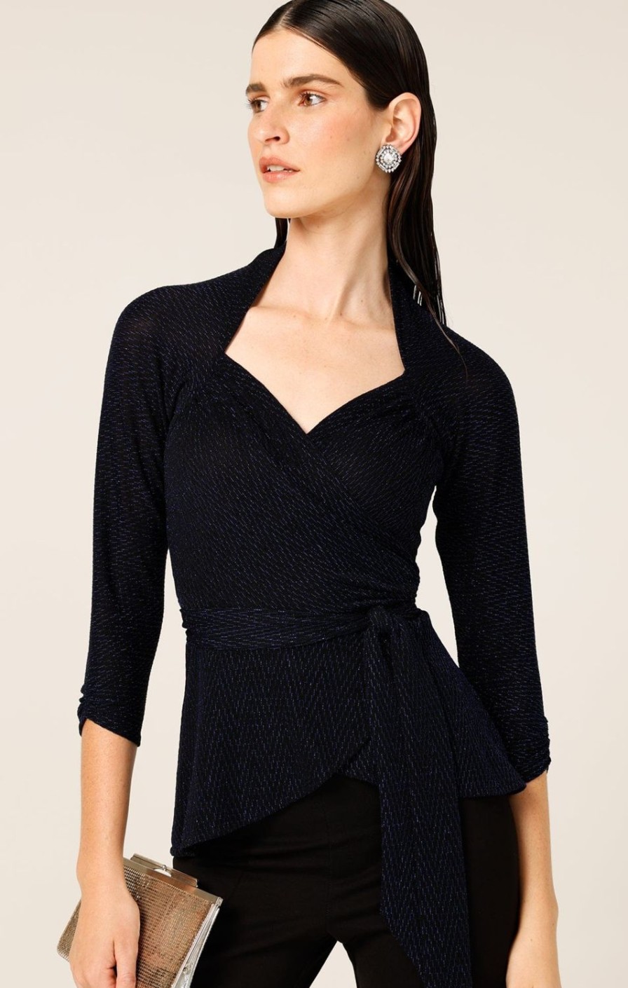 Sacha Drake Tops | Riverfire Wrap Top In Sapphire