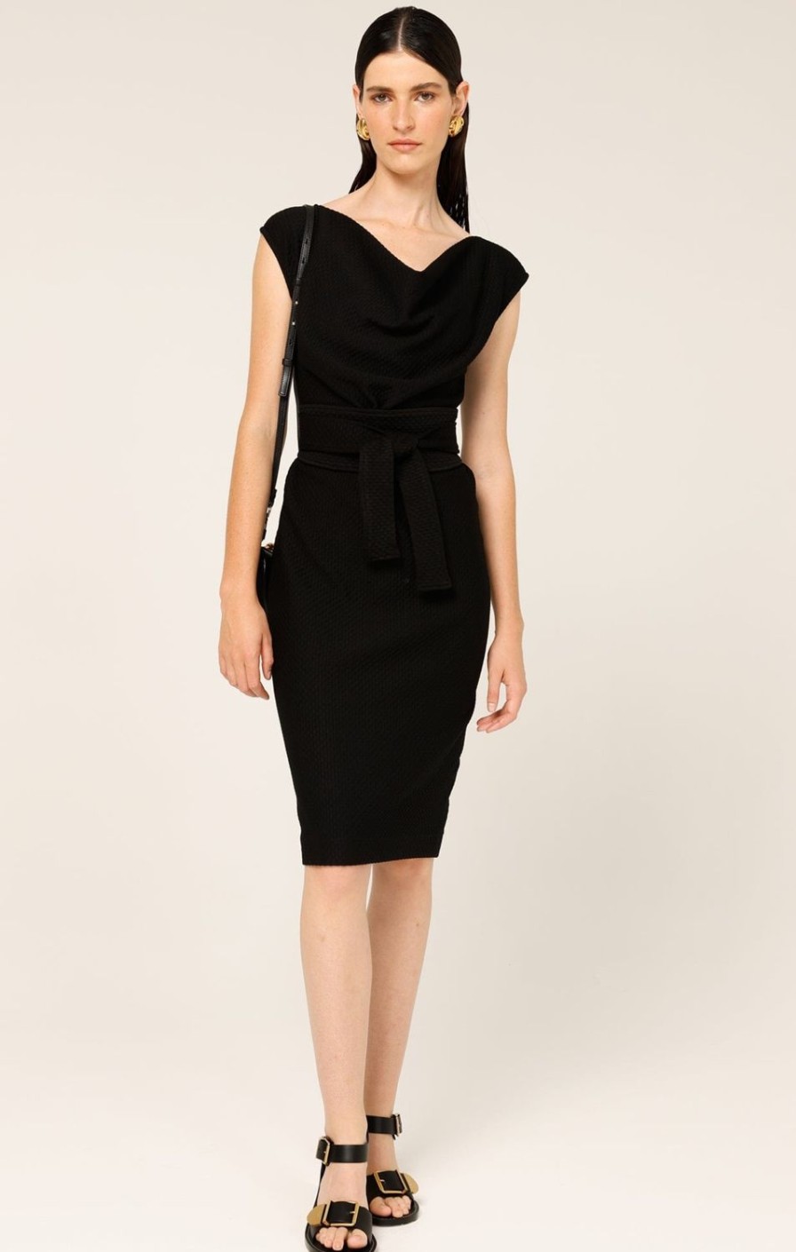 Sacha Drake Work | Checker Cowl Dress