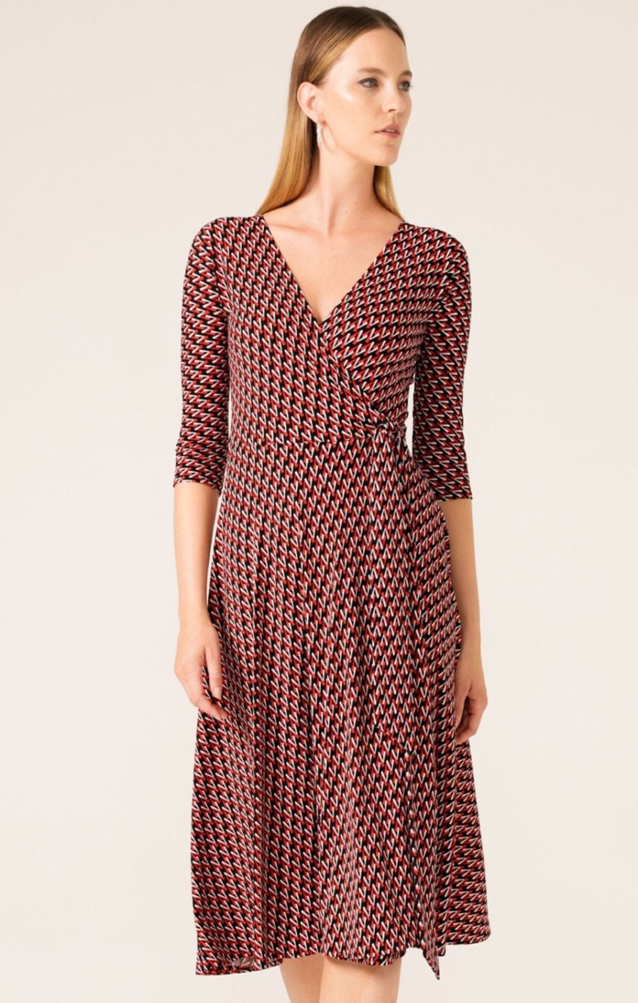 Sacha Drake Work | Geo Wrap Midi Dress